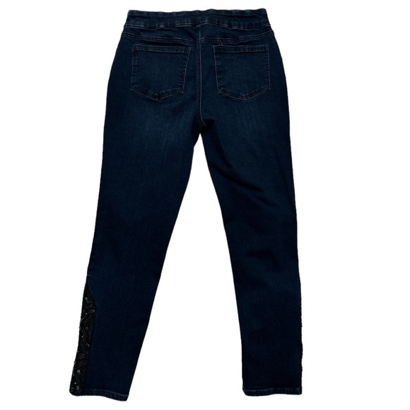 Chico’s Sequined Pull On Jegging Ankle Stretchy Denim Sequin Detail Hip & Ankles - Picture 2 of 10